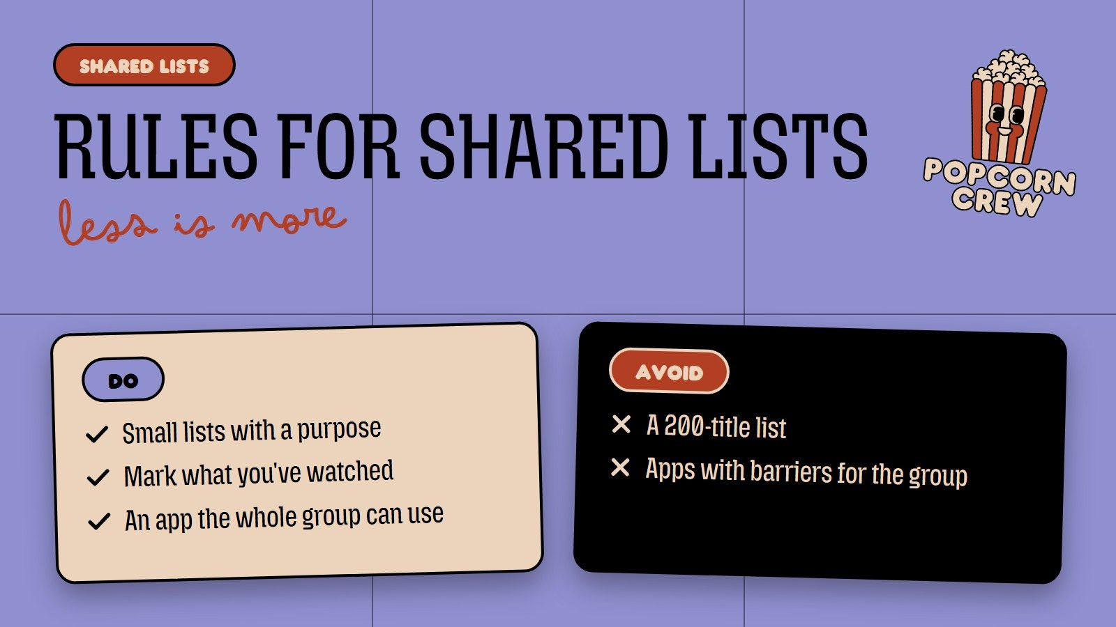 Rules for shared lists